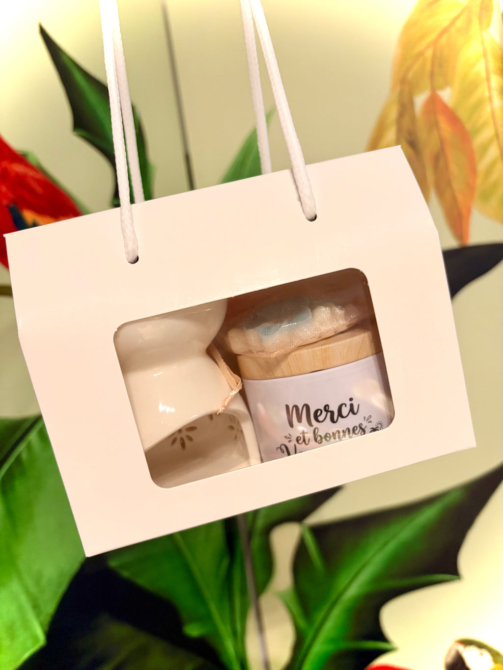 Bougie Coffret Sac "merci et bonnes vacances"
